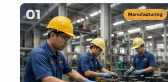 Seragam kerja untuk pabrik dan manufacturing